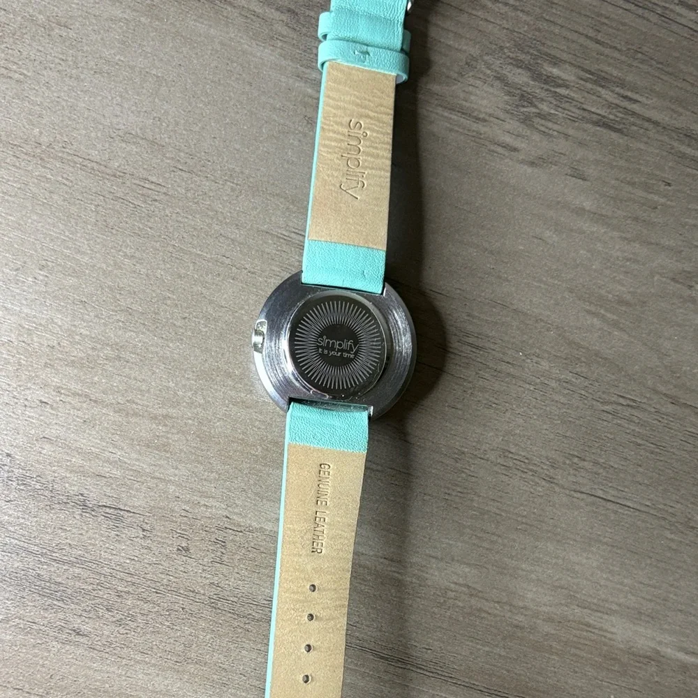 $255⌚️🌀🐄Simplify 2700 Unisex Women’s Mint Green Leather Watch SIM2705 - Picture 5 of 8